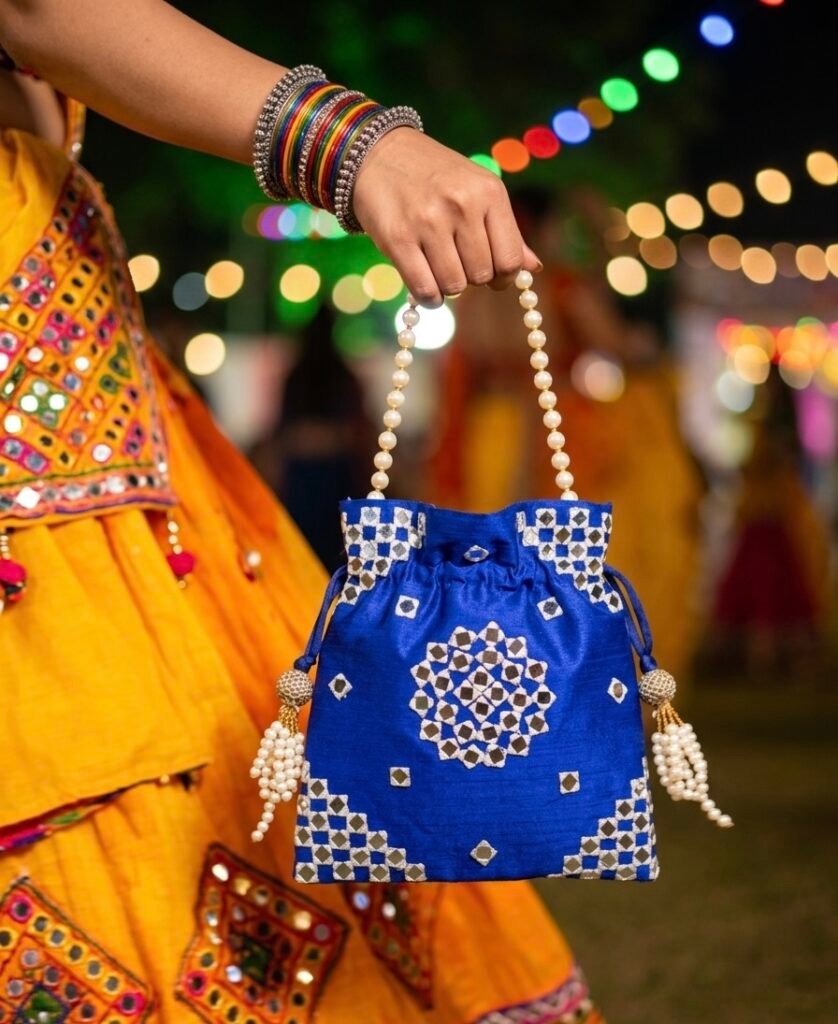 Blue Mirror Potli