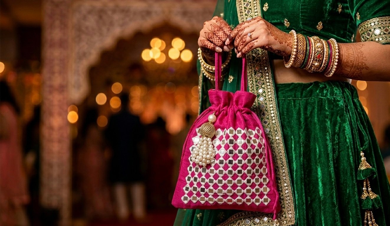 Pink Mirror Potli